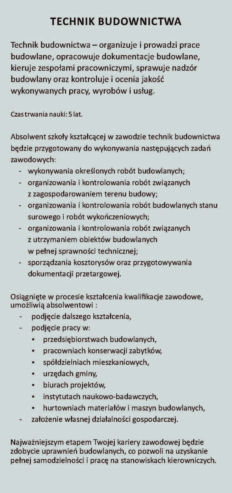 Plan Lekcji Budowlanka Technik budownictwa – PCKZiU w Wałczu – strona internetowa